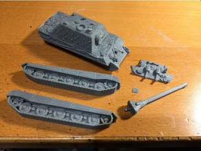 1 100 jagdtiger desconstruída jogos 15mm chamas da guerra tanques 3d print model - Mito3D