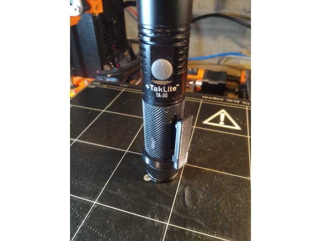 flashlight pocket clip - taklite ta-50 tools openscad scad 3D print model - Mito3D