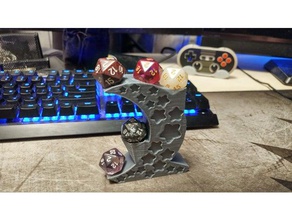 moon d20 holder dice dungeons dragons magic gathering mtg 3d print model - Mito3D