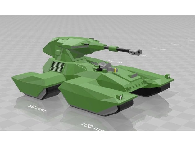 15mm halo not so low poly scorpion vehicles 1-100 scale 1 100 art tank unsc 3D print model - Mito3D