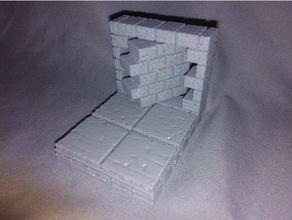 openforge 20 cut stone external wall secret door toy & game accessories dnd tiles dungeon miniatures openforge2 pathfinder rpg tabletop 3d print model - Mito3D