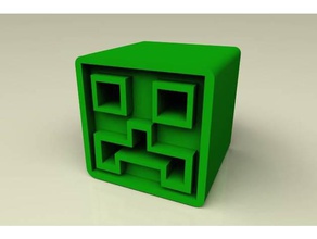 geometry dash inspired minecraft ish 20mm calibration cube games 3d print model - Mito3D