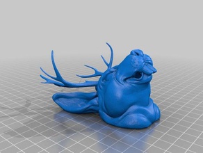 mutant jackalope sculptures bunny head rabbit 3d print model - Mito3D