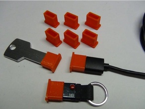 usb-a male flexible dust cap computer connector cover ninjaflex thumb drive thumbdrive usb 3d print model - Mito3D