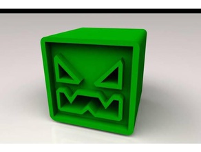 geometry dash inspired 20mm calibration cube games 3d print model - Mito3D