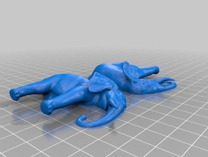 la moitié de l'éléphant animaux 3d print model - Mito3D