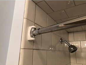 tringle de douche courbée sur le mur la salle bains 3d print model - Mito3D