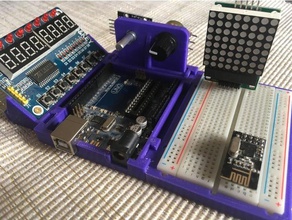 arduino uno stapelbar - Elektronik Fall Steckbrett breadboard-Halter Knopf lcd lcd-Halter lcd-Halterung potentiometer 3d print model - Mito3D