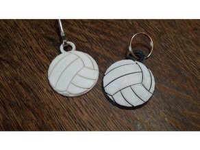 volleyball keychain keychains name tag 3d print model - Mito3D