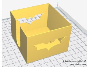 batman post holder 76x76x76 mm 3d printing logo cool cute office equipment supplies post-it note 3d print model - Mito3D