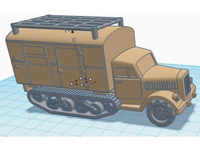 opel-maultier la mitad de pista 28mm vehículos perno acción wargame 2 ª guerra mundial 3d print model - Mito3D