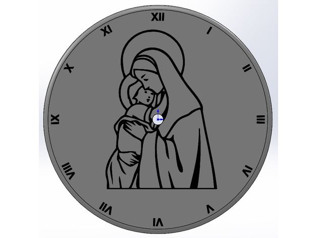 mother mary clock face decor mothers day 3D print model - Mito3D