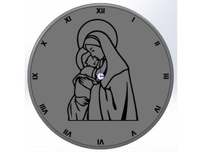 mother mary clock face decor mothers day 3d print model - Mito3D