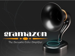 gramazon - eco acústico amplificador o áudio amazon alexa ponto ponto, caso a echo da base de dados gramofone horn rádio buzina alto-falante 3d print model - Mito3D