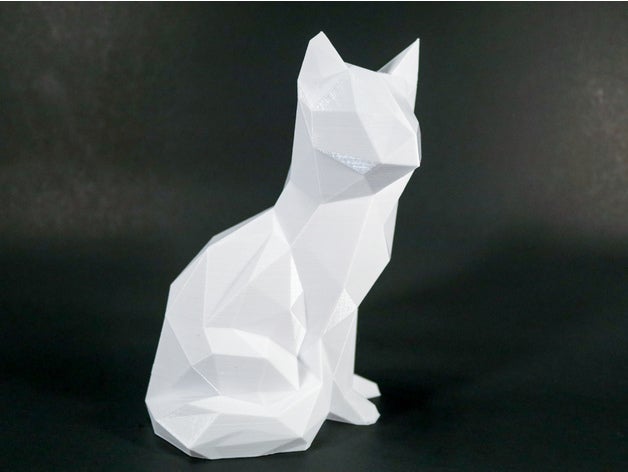 low poly chat assis animaux animal cat des chats flattus cattus la fox chaton 3D print model - Mito3D