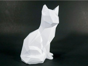 low poly chat assis animaux animal cat des chats flattus cattus la fox chaton 3d print model - Mito3D