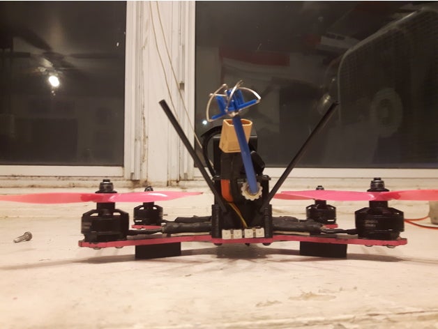 ls210 antenna mount r c vehicles back drone fpv racer lisam quad race racing rear 3D print model - Mito3D