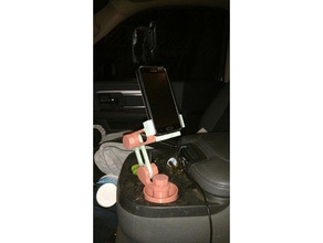 car cup cell phone holder self articulating arm mobile cellphone mount 3d print model - Mito3D