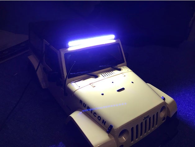 rc-Auto-led-Lichtbalken jeep jk 1 10 r c Fahrzeuge axial einfach wrangler led-Halter led-Lichtbalken led-Fassung Licht lightbar mount mst open rc rc4wd rc-car Fernbedienung scx10 3D print model - Mito3D