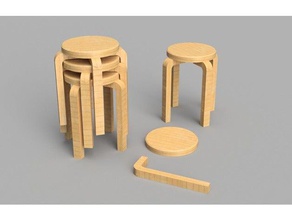 artek alvar aalto heces e60 1 12 casa de muñecas el modelo los muebles para en miniatura 3d print model - Mito3D