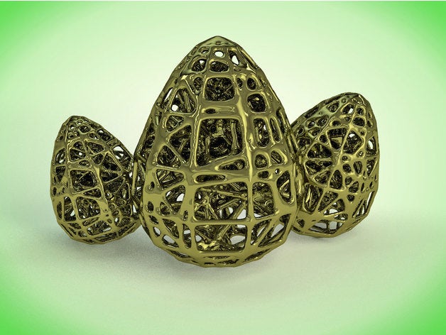 easter egg voronoi style decor 3d happy 3D print model - Mito3D