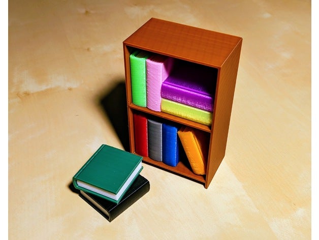 tiny bookcase model furniture books storage 3D print model - Mito3D