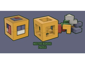 nestingblocks puzzle Rätsel 3d-puzzle brain teaser Bau-Spielzeug cube - Spielzeug 3d print model - Mito3D