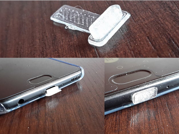 capa de pó usb c telefone celular pac porta carregamento tampa poeira huawei nokia samsung usb-c 3D print model - Mito3D