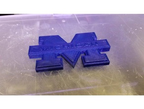 michigan block m - resized scans & replicas go blue hail victors 3d print model - Mito3D