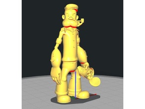 popeye Spinat Skulpturen cartoon Charakter classic Figur frei freistehende Rohr Seemann sialor 3d print model - Mito3D