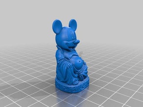 mickey-mouse-buddha Skulpturen 3d print model - Mito3D