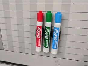 expo whiteboard marker clip 3-marker variation office dry erase holder pen white board 3d print model - Mito3D