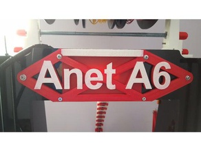 anet a6 decorative plate stiffness v 2 3d printer parts upgrade nameplate stiffening rib 3d print model - Mito3D