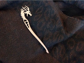 dragon cheveux de bâton accessoires épingle à laser lasercut coupeur 3d print model - Mito3D