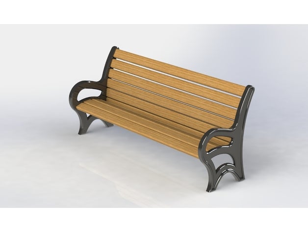 outdoor bench model furniture cast iron city park dollhouse gardenbench garden lgb public 3D print model - Mito3D