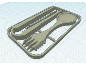 utensilios para comer supervivencia des outils à main 3d print model - Mito3D