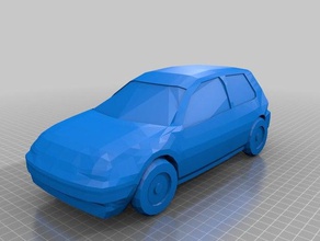 volkswagen golf 4 modèle low poly des véhicules voiture véhicule 3d print model - Mito3D
