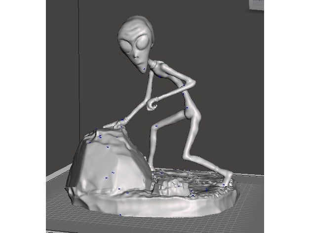 alien gris sculptures scifi ovni les visiteurs 3D print model - Mito3D