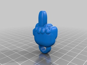 middle finger keychain keychains 3d print model - Mito3D