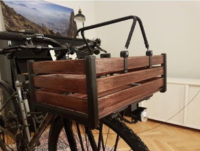 wood crate 3d printed frame outdoor & garden bicycle freecad front rack pelago 3d print model - Mito3D