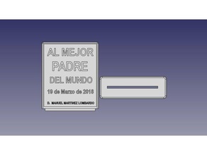 placa honor fica d del padre honorary plaque father's day signs & logos 3d print model - Mito3D