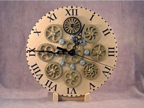 working time machine household clock gears steampunk wall 3d print model - Mito3D