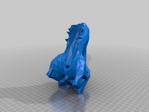 baixa poli t-rex crânio esculturas ossos dino dinossauro mandíbula contagem de polígonos polígono 3d print model - Mito3D