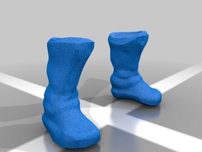 semplificato sculptris obj bit fantasia scarpe stivali persone 3d print model - Mito3D