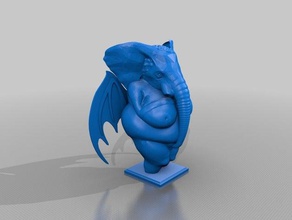 venus willendorf elephant - bacardi bat crossover sculptures 3d print model - Mito3D