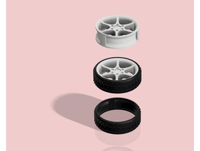 rodas e pneus de 2 mm do eixo veículos 2mm rc roda carro 3d print model - Mito3D