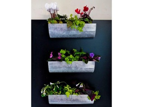 tiered wall hanging planter outdoor & garden flower pot gardening plant planters plants mount 3d print model - Mito3D