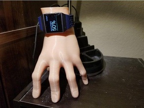 fitbit ionico guarda stand - cosa gadget famiglia addams dita mano a portata di gioielli display titolare smartwatch 3d print model - Mito3D