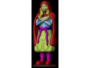 hood kız sürme kırmızı sanat disney karakteri fantezi şekil mini figür Kırmızı Başlıklı Kız heykel 3d print model - Mito3D