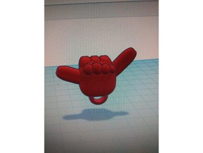 shaka geste de porte-clés 3d print model - Mito3D